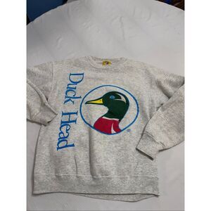 Vintage 80s Duck Head Duck Tail Graphic Crewneck Pullover Sweatshirt Size Large